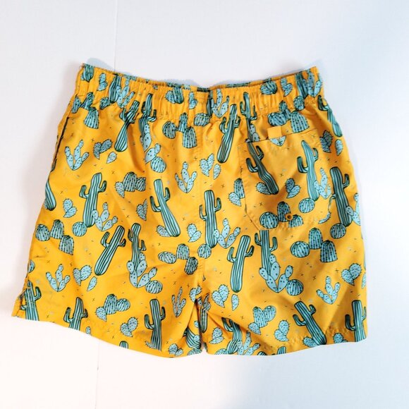 George Mens Cactus Print Swim Shorts Yellow Green Size M - Picture 2 of 8